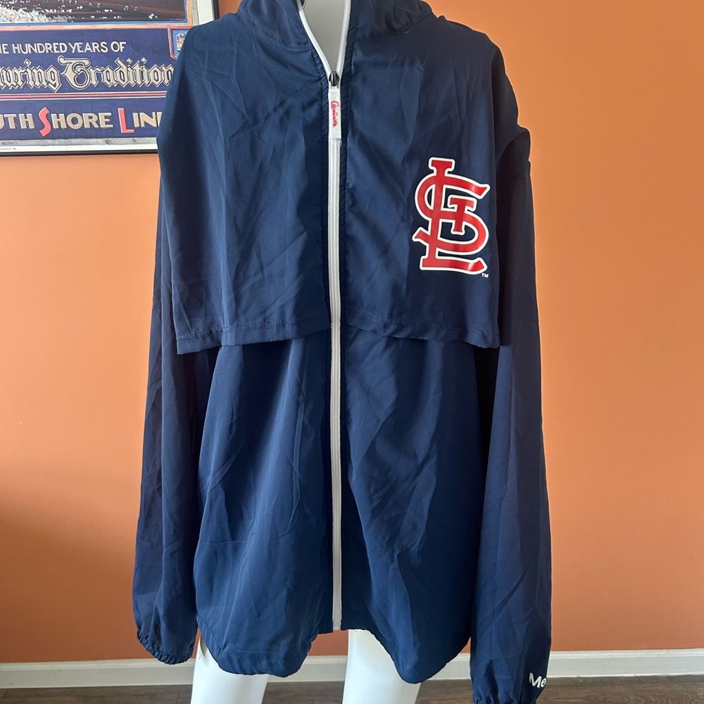 MLB navy blue lightweight men’s St Louis Cardinals windbreaker